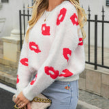 Lips of Love Round Neck Pullover Sweater