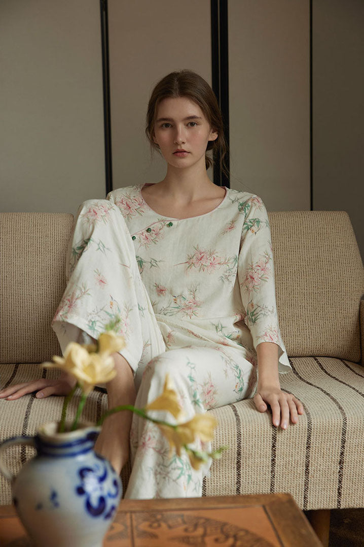 Eco-Friendly Fiber Printed Pajama Set
