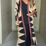 Bohemian Style Geometric Printing Cardian Kimono
