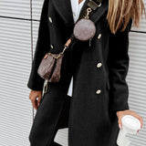 Solid Color Simple Mid-Length Coat