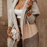 Marled Striped Lurex Hooded Cardigan