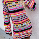 Striped Pullover Mid-Length Sweater