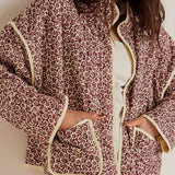 Cardigan Cotton Coat With Printed Thin Pockets