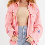 Star Sequin Long Sleeve Cardigan Jacket