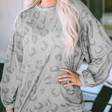 Leopard Print Off Shoulder Pullover Sweatshirt