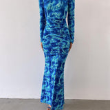 Backless Strappy Smocked Maxi Dress