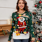 Santa Claus Crewneck Pullover Knit Sweater