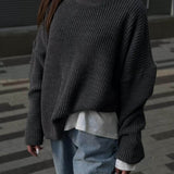 Classic Solid Color Round Neck Sweater