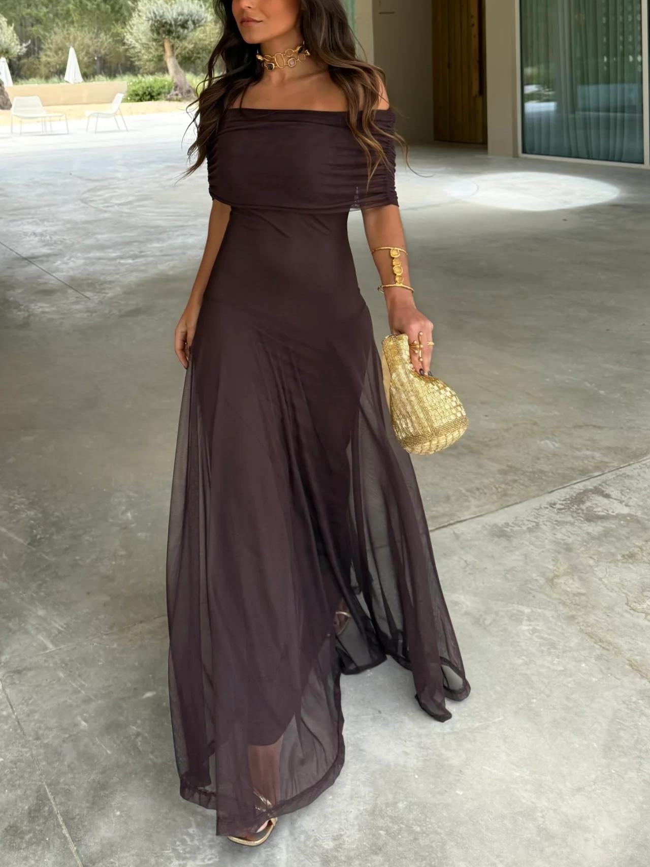Toledo One Shoulder Mesh Maxi Dress Dress Code Toledo One Shoulder Mesh Maxi Dress Dress Code
