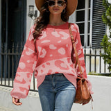 Chic Leopard Round Neck Knit Sweater