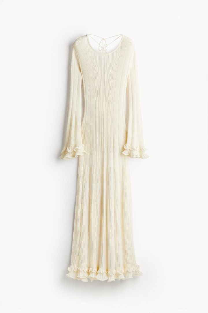 Clara Ruffle Long Sleeve Knit Maxi Dress – Cozy Elegance for Any Occasion