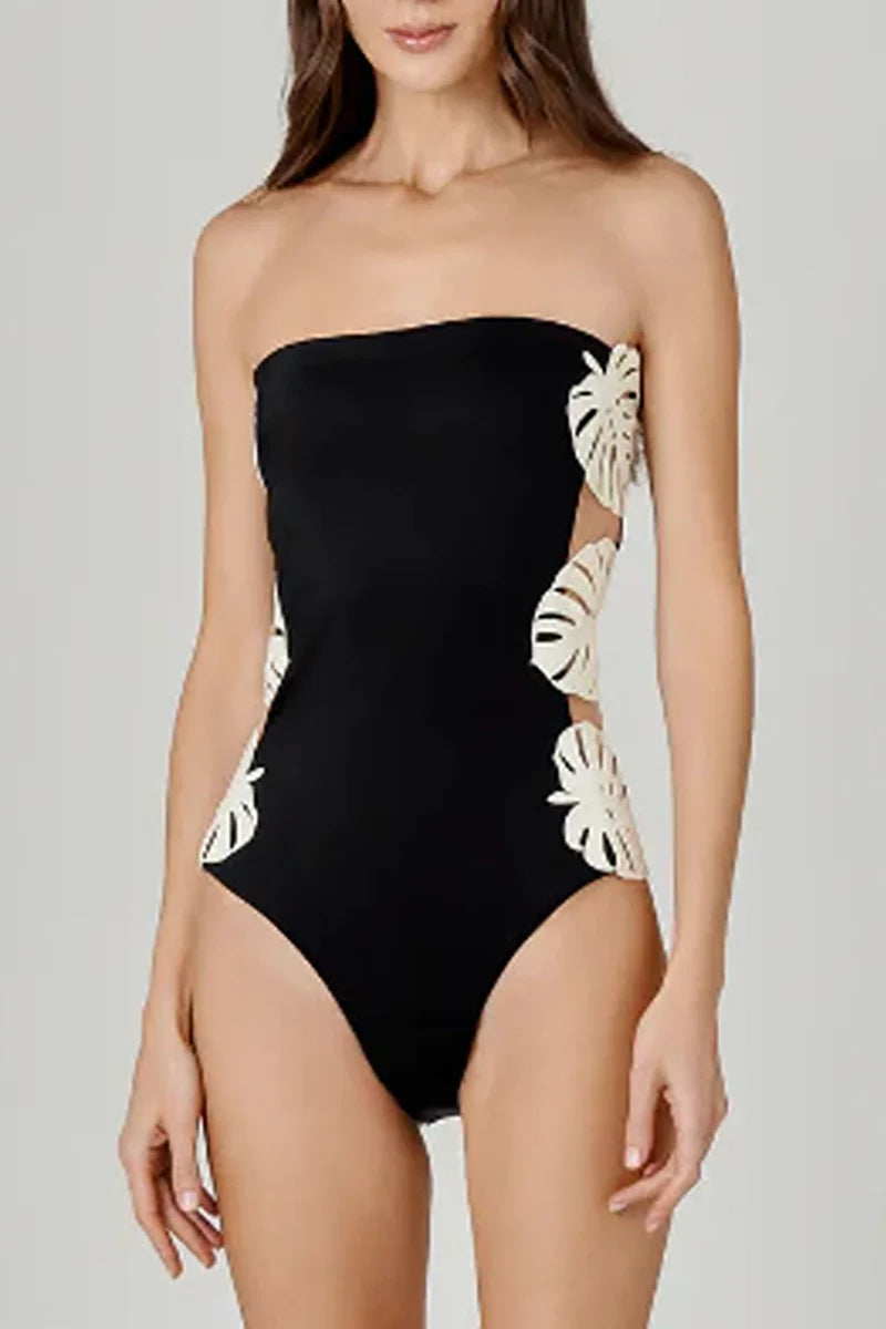 Cutout Strapless Swimsuit