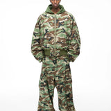 Camo Rhinestone Aviator Puffer Jacket
