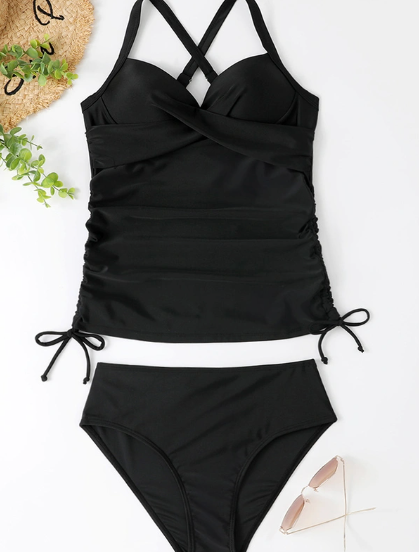 Mitch™ V-Neck Tankini – Sculpted Elegance with Lightness