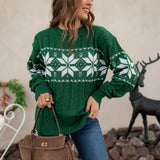 Vintage Snowflake Cable Knit Sweater