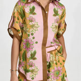 Retro Floral Loose Shorts Set