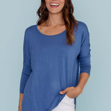 Blue Milan 3/4 Sleeve Top