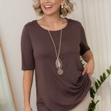 Maya Brown Half Sleeve Tee