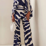 Abstract Waves Two-Piece Set - Blue
