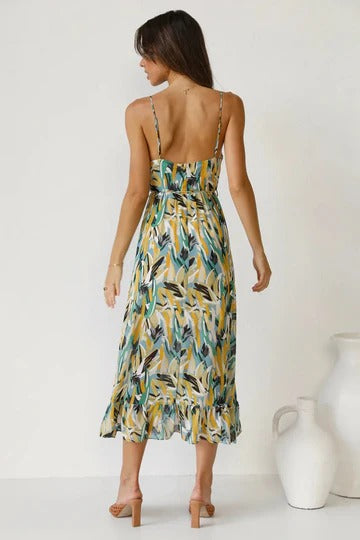 Boho Elegant Summer Dress – Vibrant Midi Dress for Vacation Looks