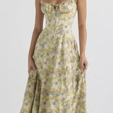 Backless Floral Midi Dress