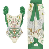 Appliqué Backless Sexy Swimsuit Set