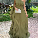 Araluen | One-shoulder Pleated Dress
