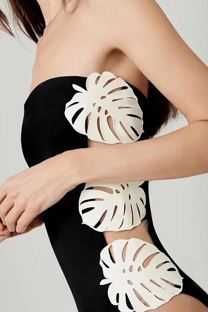Cutout Strapless Swimsuit