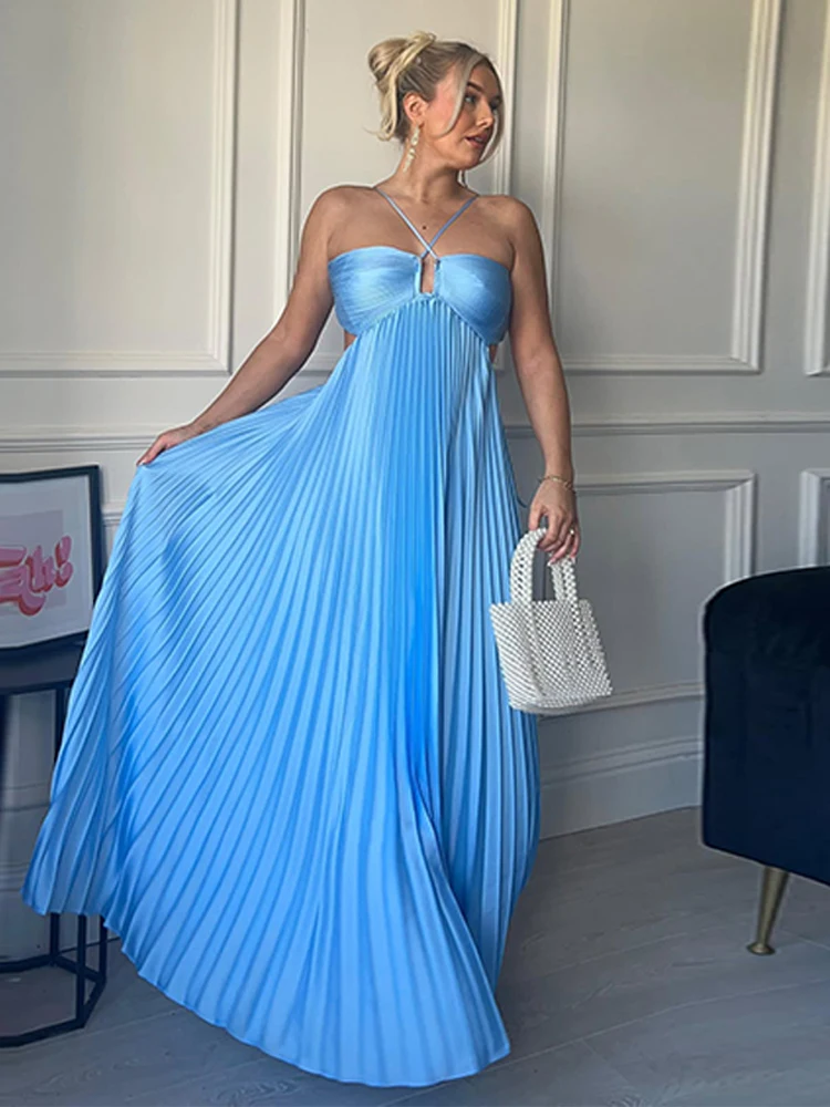 Tansy - Summer Glow Halter Maxi Dress