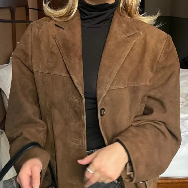 Suede Leather Blazer
