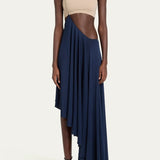 Asymmetric Chain Strap Full Length Skirt