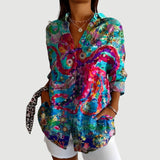 Agnes™ | Artistic Blomst Bluse
