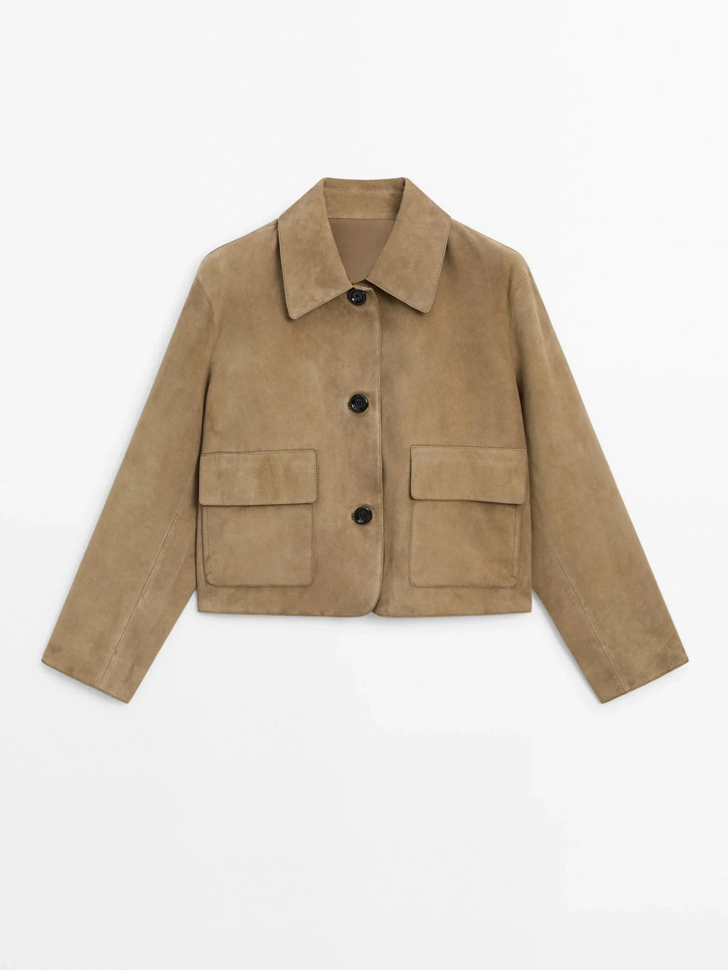 Cracked Suede Leather Jacket with Pocket