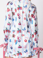 Blue Pajama Set Bow Cuffs