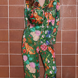 Green Forest Garden Pajama Set