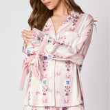 Pink Pajama Set Bow Cuffs