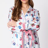 Blue Pajama Set Bow Cuffs