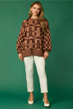 Candy Cane Christmas Needles & Gingerbread Man Knit Sweater