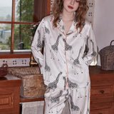 Long Sleeve Loose Casual Wear - Giraffe Print