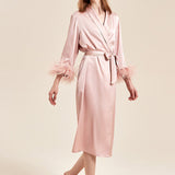 Pink Feather Bridal Robe