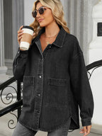 Loose-Fit Washed Denim Jacket