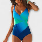 Annie™ One-Piece Swimsuit – Bold Tricolor Chic
