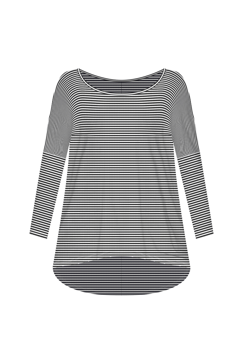 Navy and White Stripe Milan 3/4 Sleeve Top