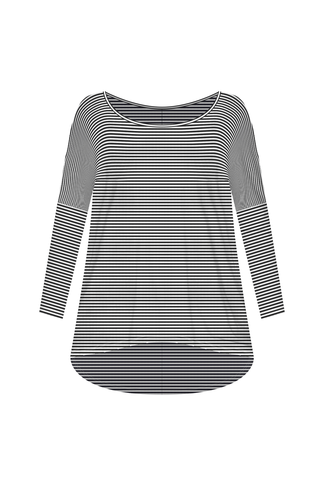 Navy and White Stripe Milan 3/4 Sleeve Top