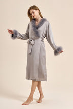 Bettie Page Lilac Feather Robe