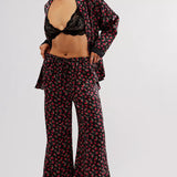 Rose Print Pajama Set