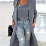 Knit Charcoal Long Knit Cardigan