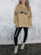 Pumpkin Sequin Fringe Sleeve Top