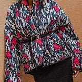 Cardigan Cotton Coat With Printed Thin Pockets