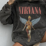 Casual And Lazy Retro Style Hooded Sweatshirt